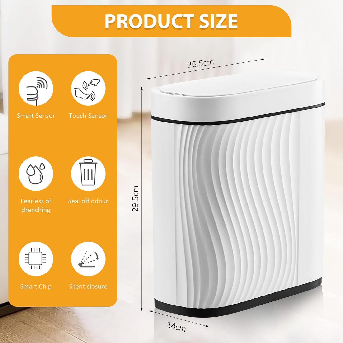 PAPELERA DE BAÑO INTELIGENTE, BLANCA