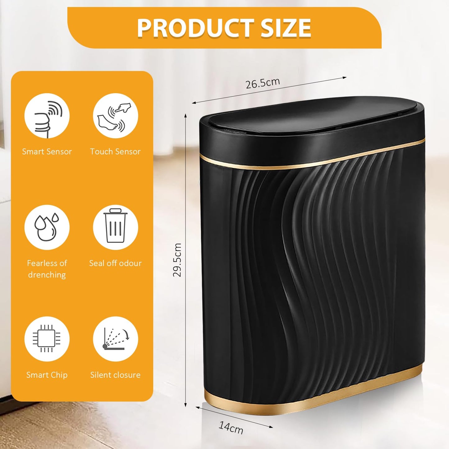 CUBO DE BASURA, NEGRO