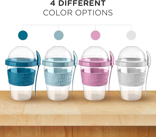 🥛 Vasos de Cereales Reutilizables con Tapa y Cuchara