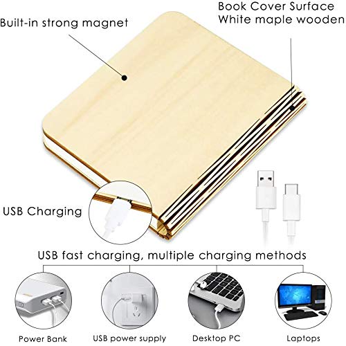 📖✨ Lámpara Libro LED – Luz Ambiental Plegable Multicolor con Carga USB y Diseño Magnético 🌈🔋
