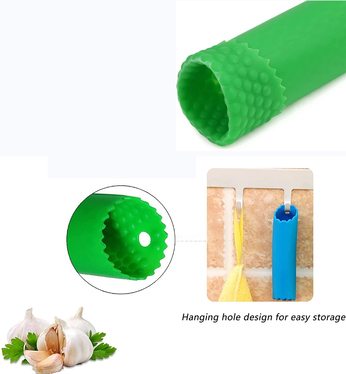 🧄 Juego de 3 Peladores de Ajo de Silicona