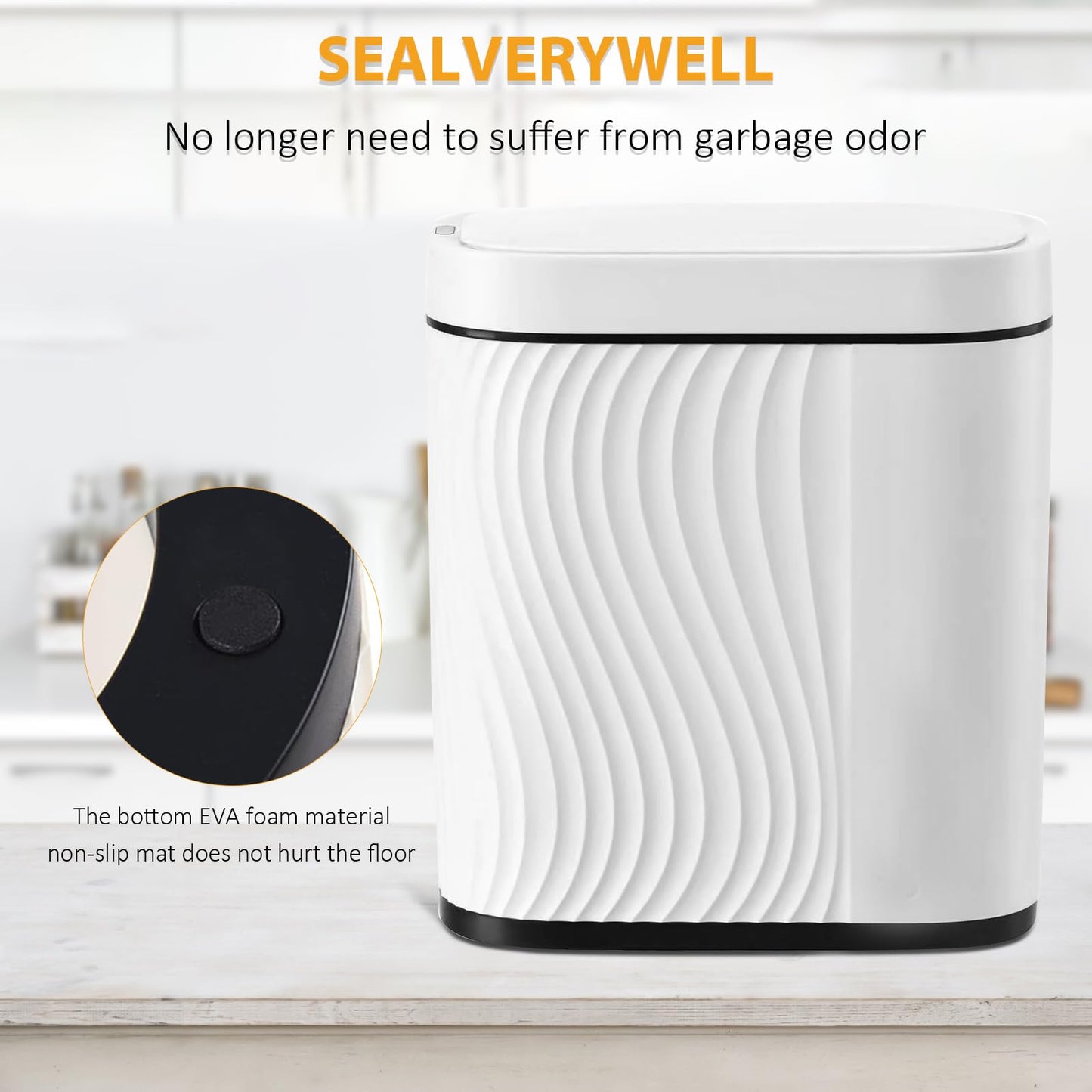 PAPELERA DE BAÑO INTELIGENTE, BLANCA