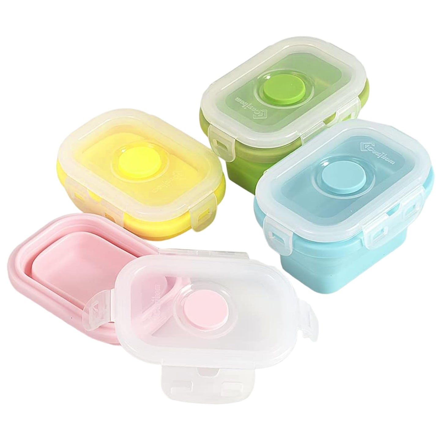🍱 Set de 4 Mini Recipientes Plegables 🌈