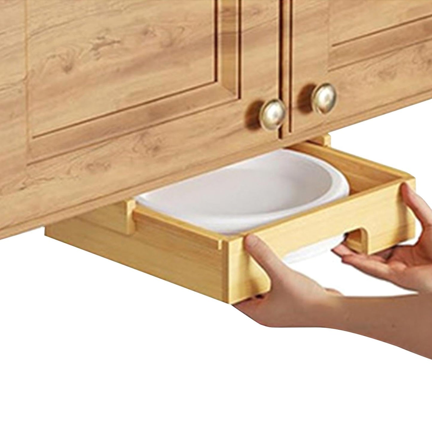 🍽️ Dispensador de Platos de Papel (Color Madera)