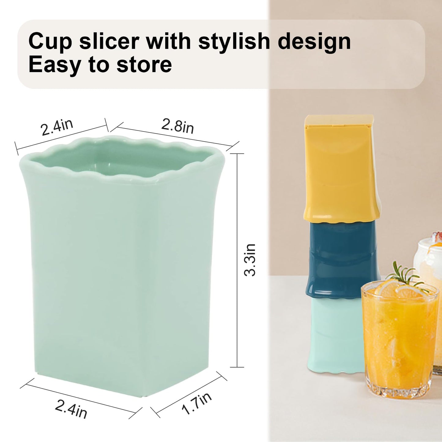 🍓 Set de 3 Cortadores de Fruta Tipo Vaso – ¡Corta Fácil, Rápido y Sin Enredos!