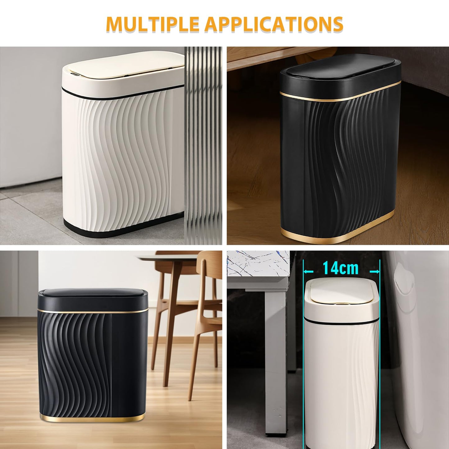 PAPELERA DE BAÑO INTELIGENTE, BLANCA