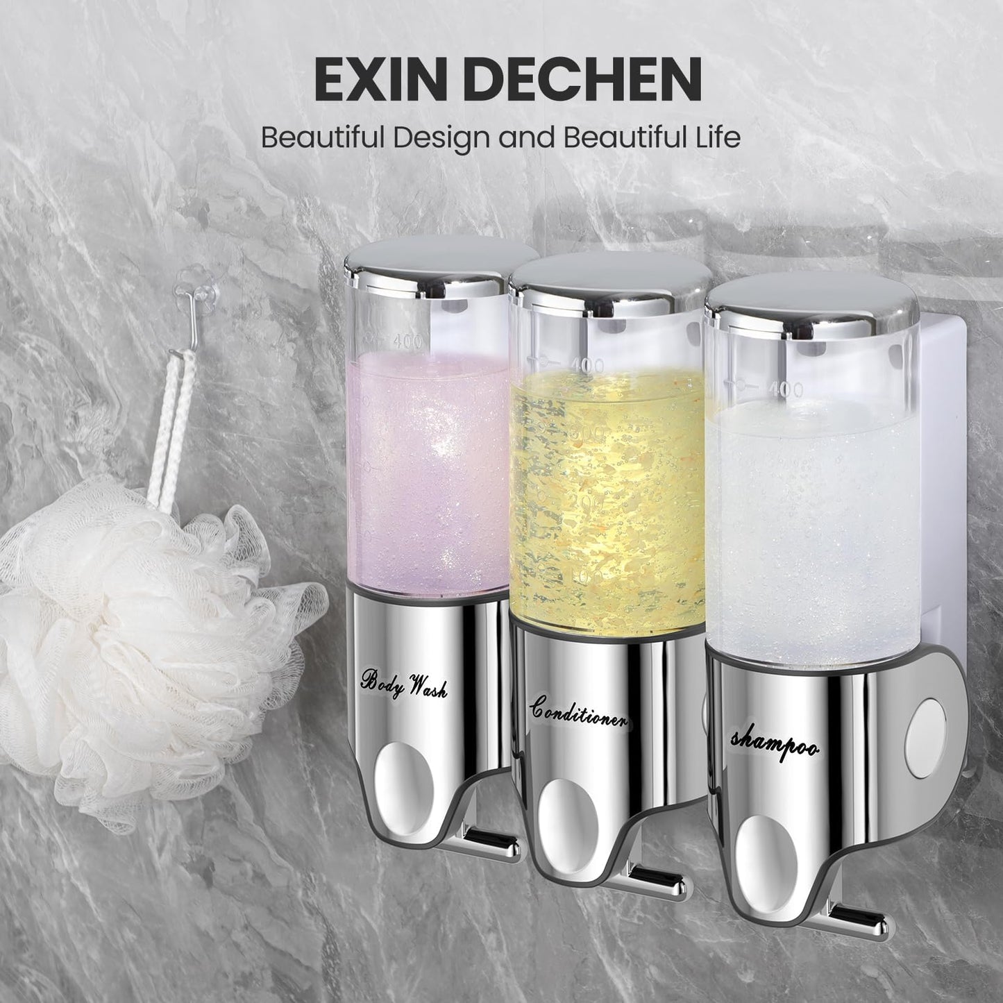 DISPENSADOR DE CHAMPÚ, TRIPLE