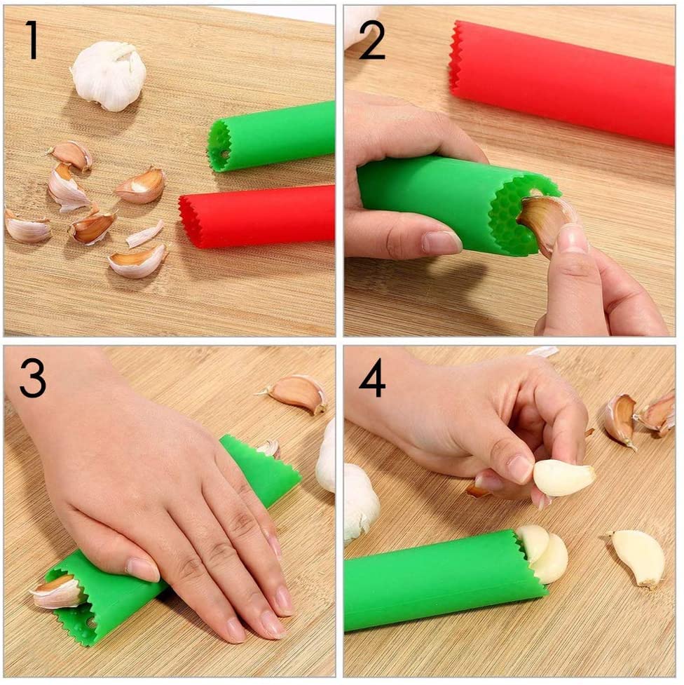 🧄 Juego de 3 Peladores de Ajo de Silicona