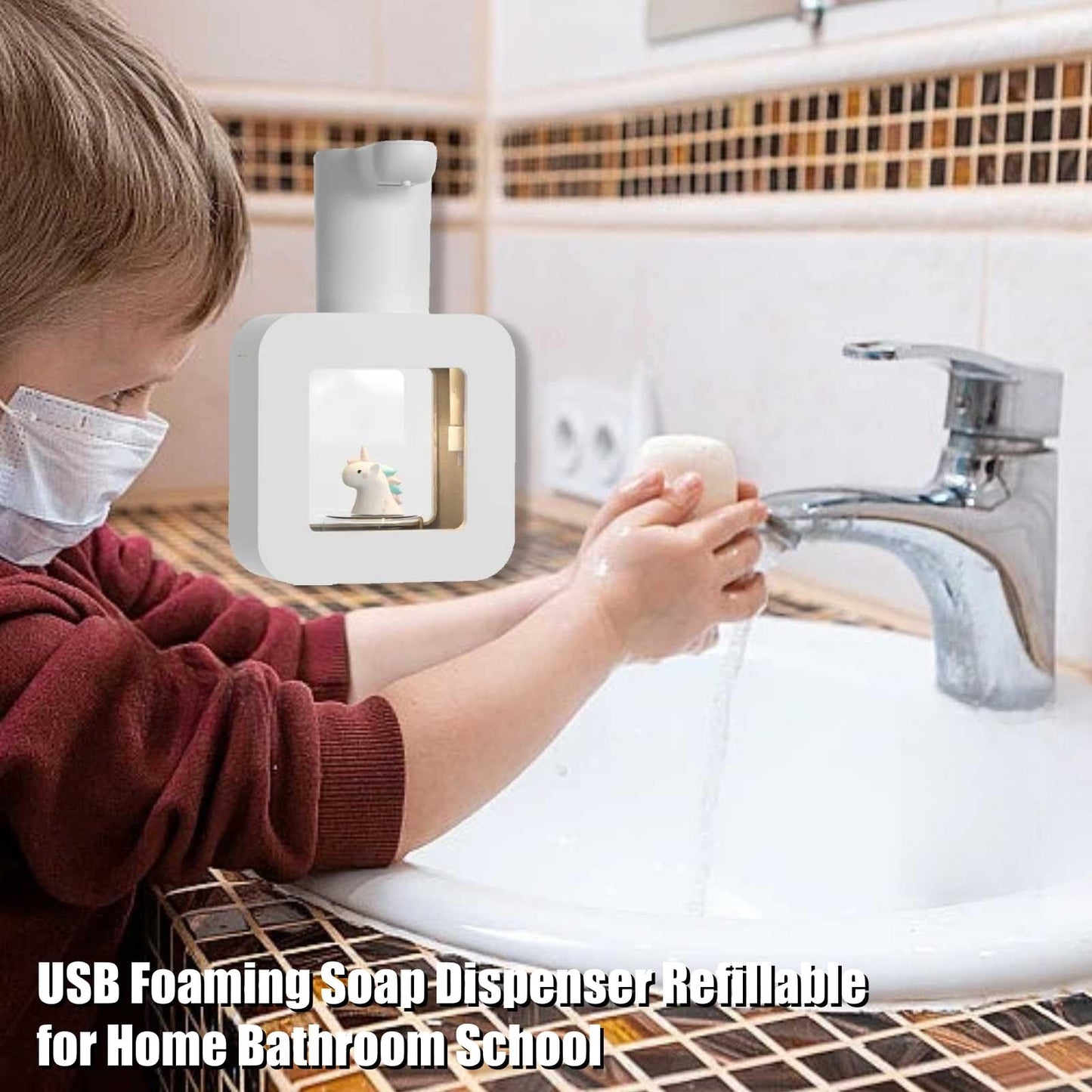 🧼🐱 Dispensador Automático de Jabón en Espuma – Con Sensor Infrarrojo y Diseño de Gato 🐾✨