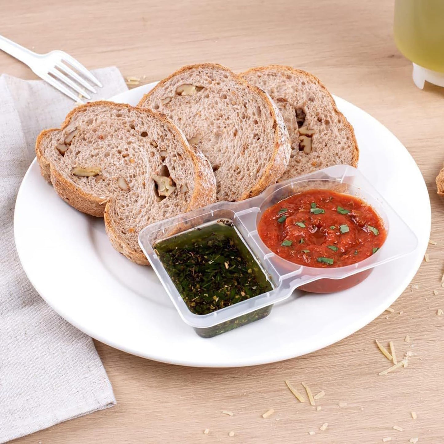 🥗 Set de 20 Contenedores Doble Compartimento Quixotical – Reutilizables, Prácticos y Sin Derrames