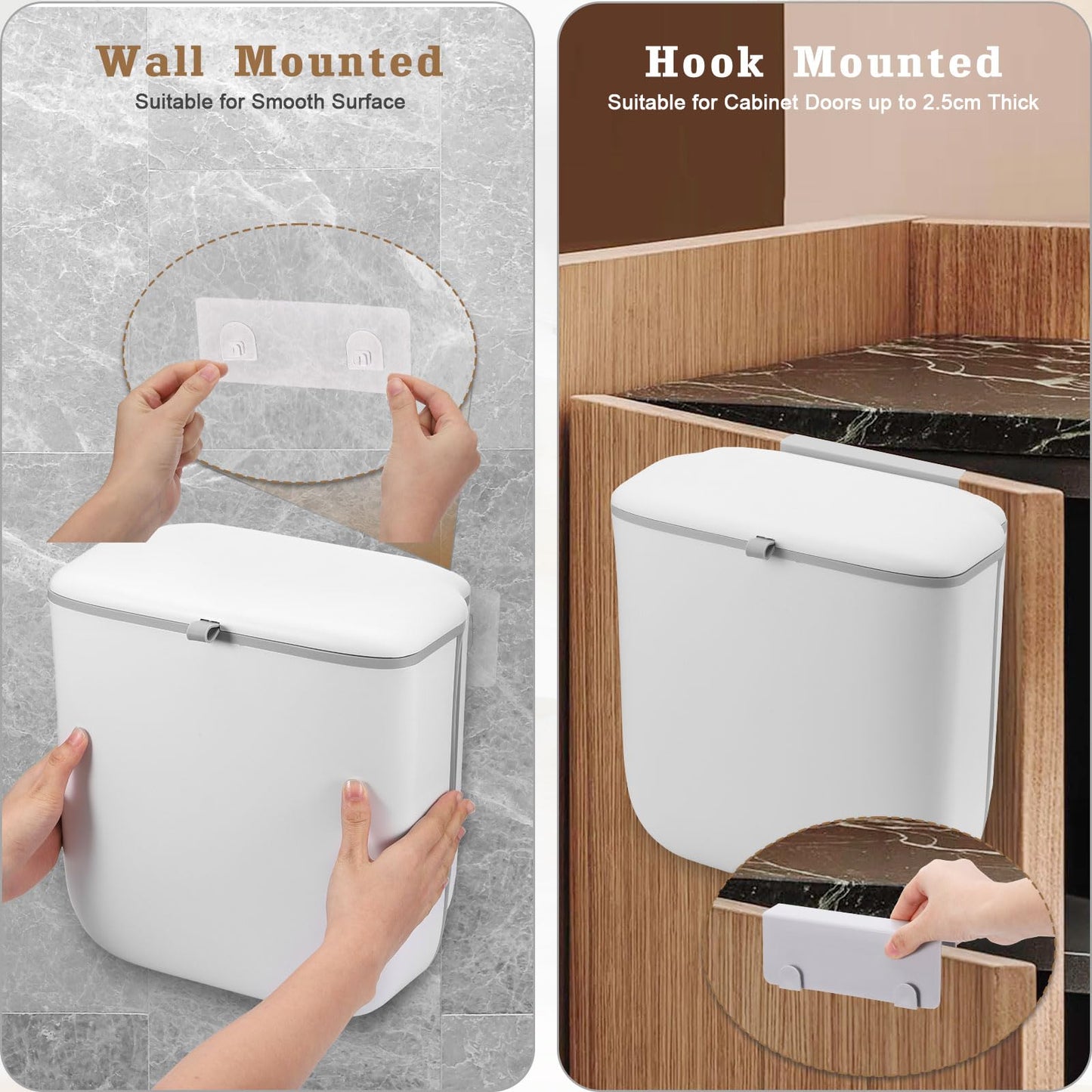 CUBO BASURA PLEGABLE, BLANCO