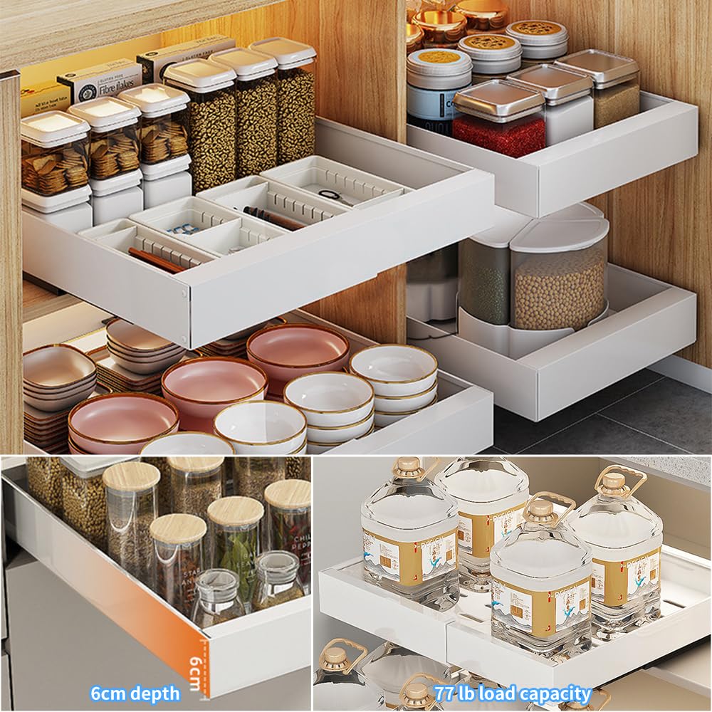 🗄️✨ Organizador de Cocina Extensible – Cajón Telescópico Blanco para Tablas y Bandejas 🥄🔪