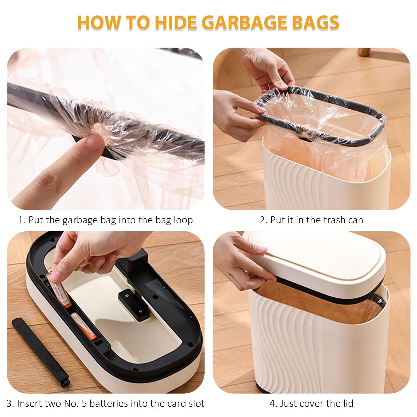 PAPELERA DE BAÑO INTELIGENTE, BLANCA