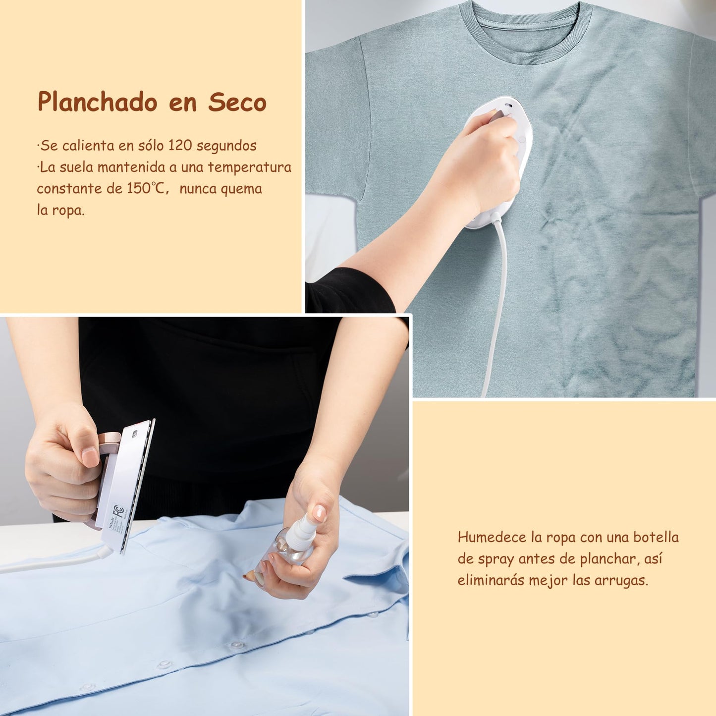 ✨🔥 Mini Plancha Portátil – Oro Compacta y Eficiente 🌍👚