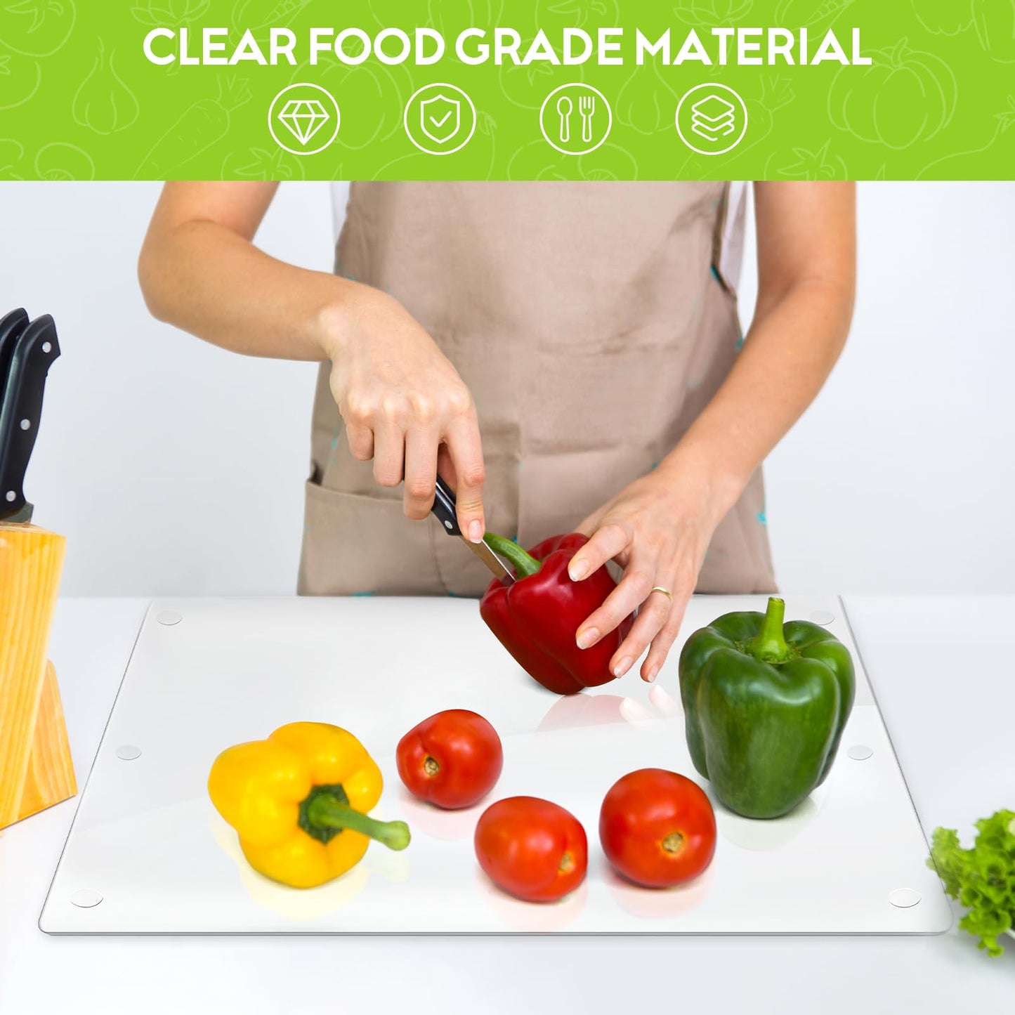 🧊 Tabla de Cortar Acrílica Antideslizante – Moderna y Funcional