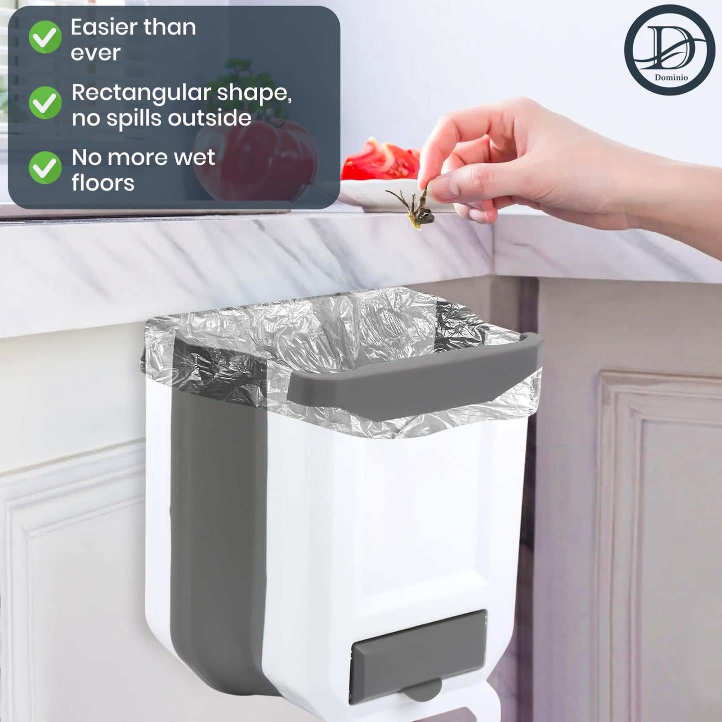 CUBO DE BASURA PLEGABLE, GRIS