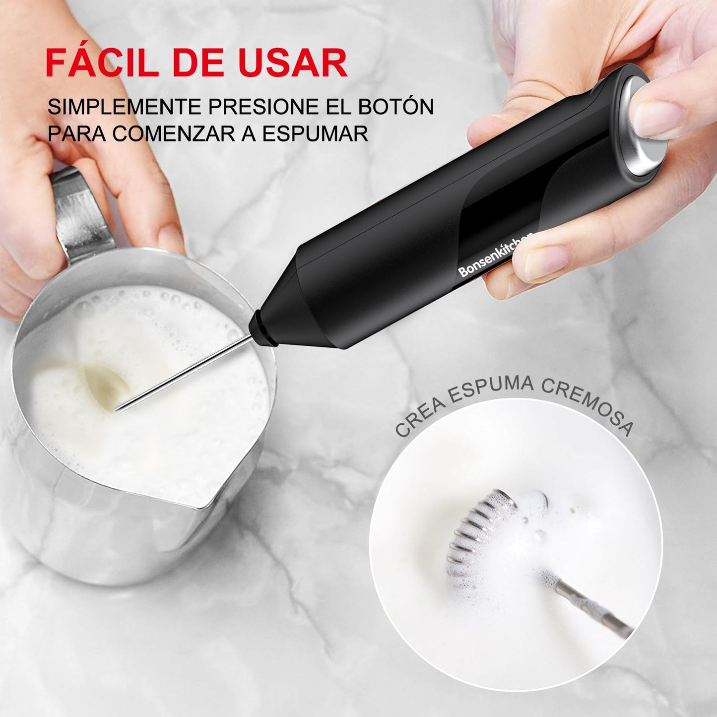 ☕✨ Espumador de Leche Portátil – Negro 🖤