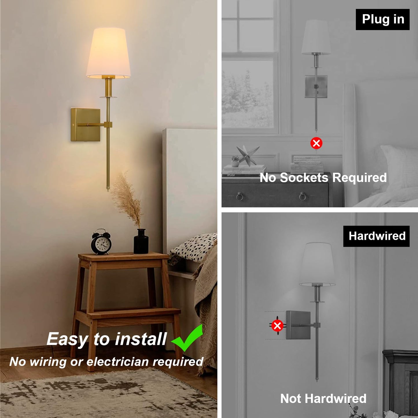 💡✨ Apliques de Pared Recargables x2 – Sin Cables, Regulables con Mando, Instalación Fácil 🎨🔋