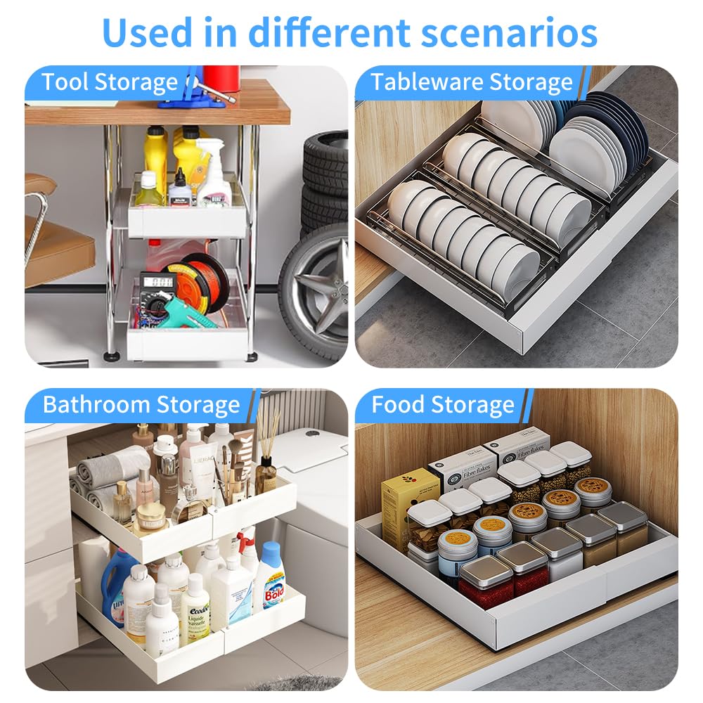 🗄️✨ Organizador de Cocina Extensible – Cajón Telescópico Blanco para Tablas y Bandejas 🥄🔪