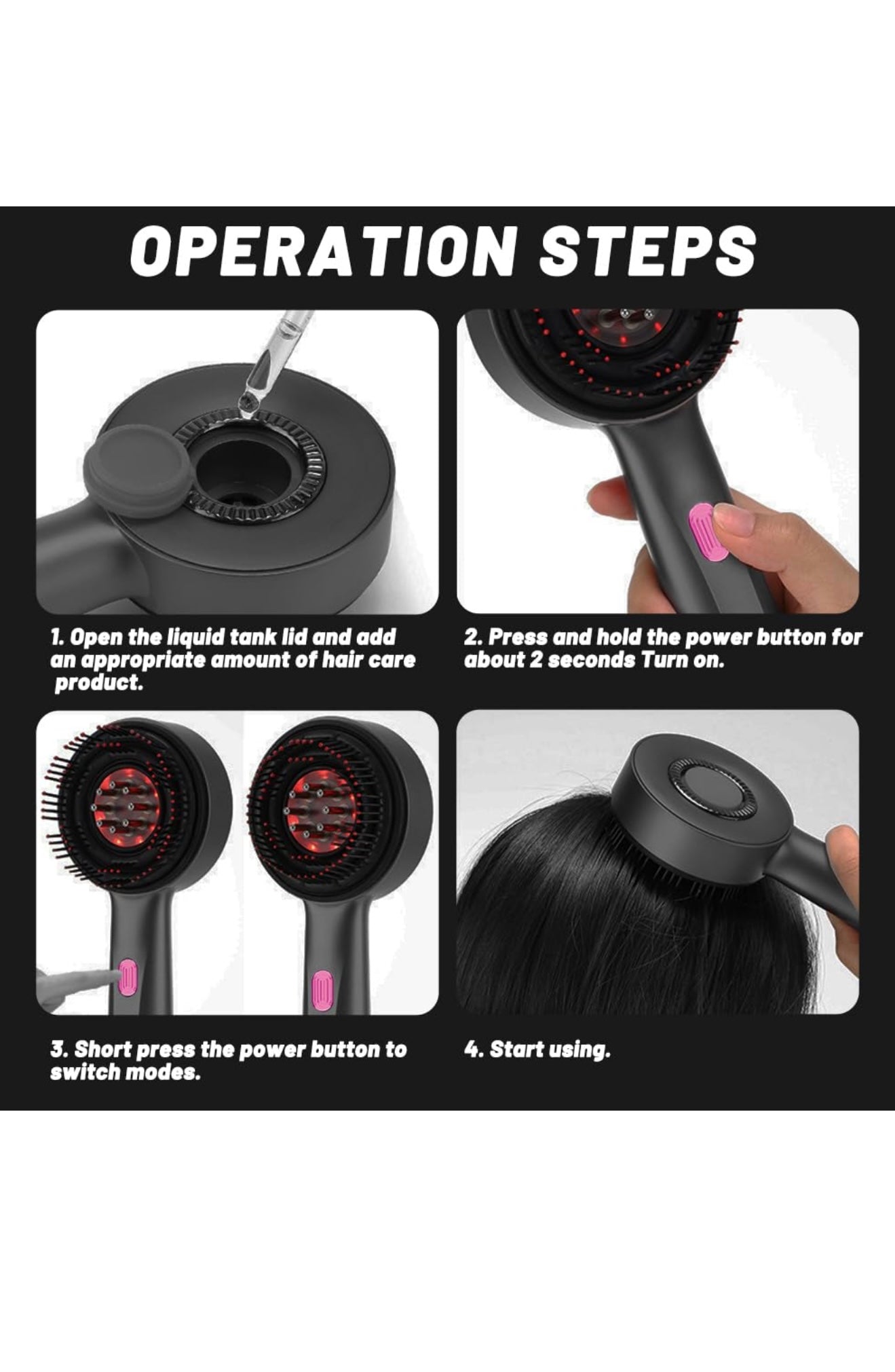 💆‍♀️🧠✨ Cepillo Masajeador Estimulante del Crecimiento Capilar 🌿💪🧴