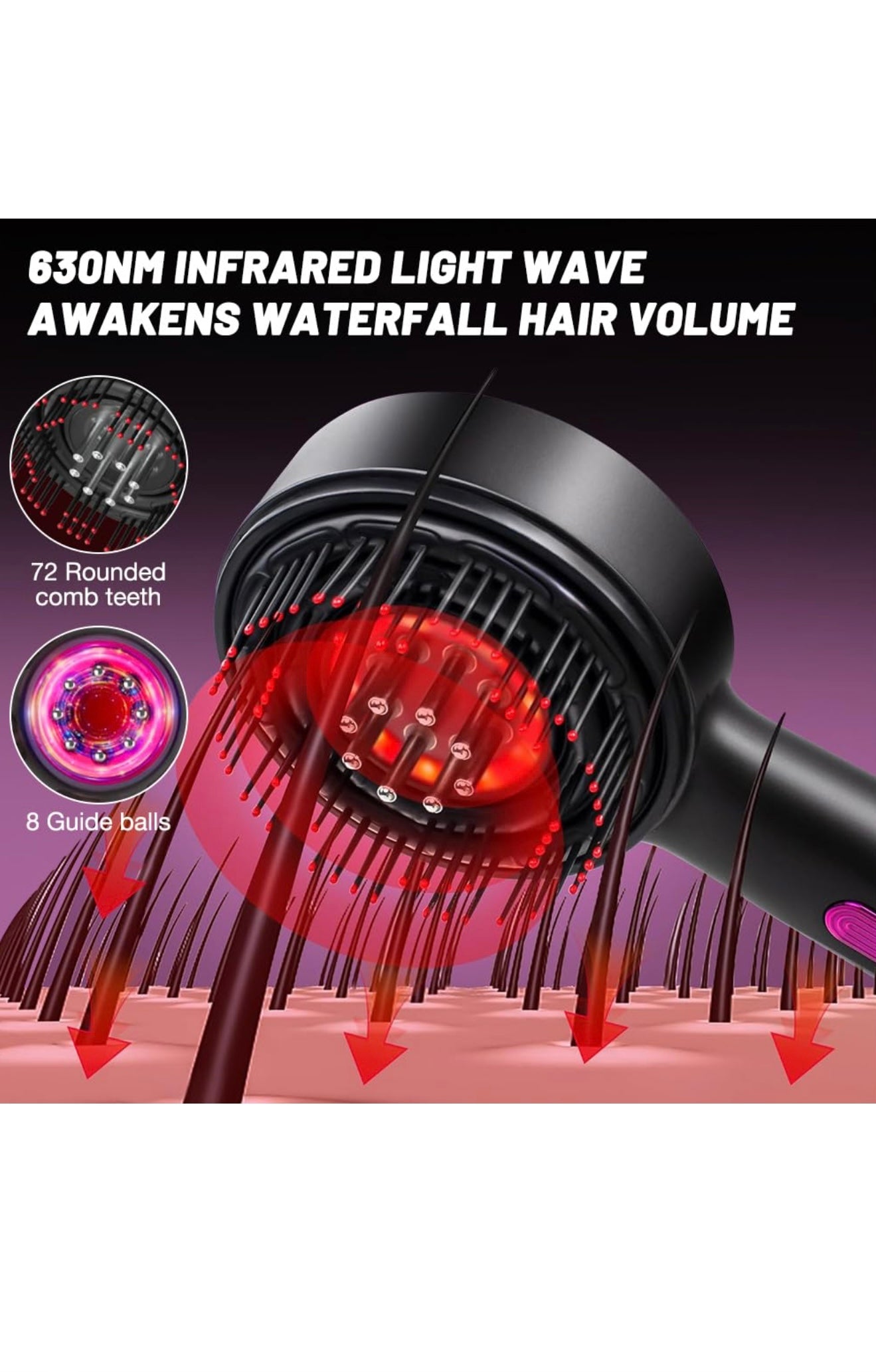 💆‍♀️🧠✨ Cepillo Masajeador Estimulante del Crecimiento Capilar 🌿💪🧴